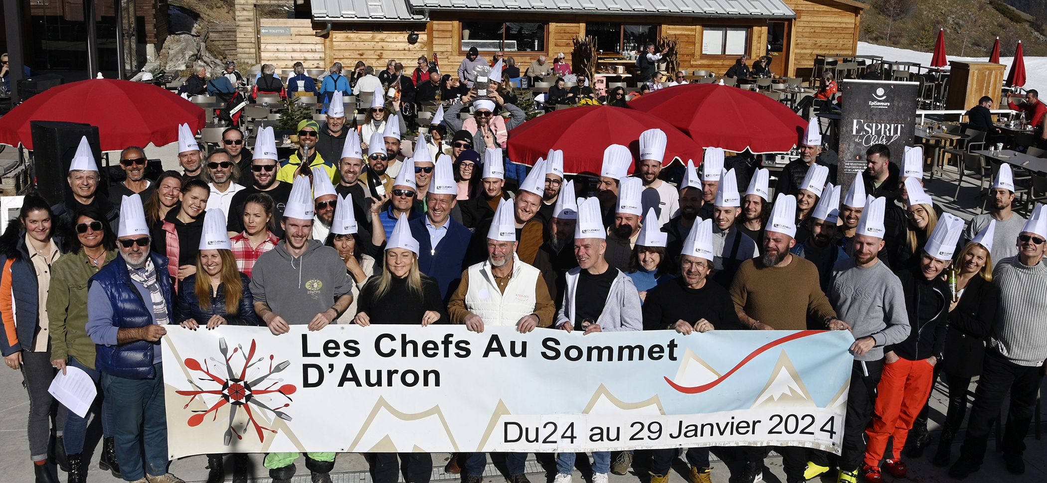 chefs sommet auron toques brûlées chaud